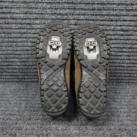 Shimano Mountain Bike Shoes Mens 6 Brown Black Suede Lace Up SH-M 038W - Picture 8 of 15